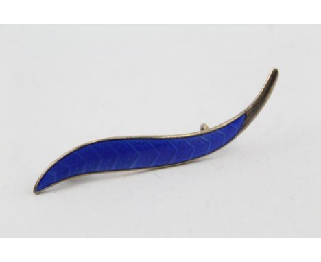 Sterling Silver Enamel Norway Brooch 7g
