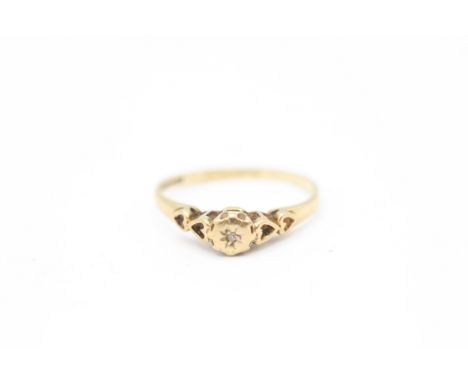 9ct godl vintage diamond dress ring (0.9g)