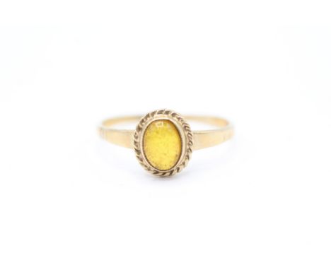 9ct gold amber dress ring (1.4g)