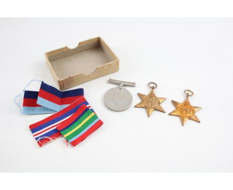 Boxed WW2 Navy Casualty Medal Group Inc Pacific Star, Casualty Note R Godfree