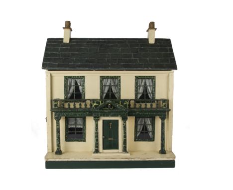 A Triangtois  Dolls' House DH/1,  with central front door with knocker and 'Letter' box, balustraded balcony across most of f