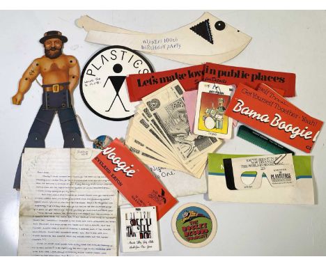 Promotional memorabilia to include: Scritti Politti - Cupid.. (promo cassette box SPPT1), Cheap Trick underwear, Mike Batt ji