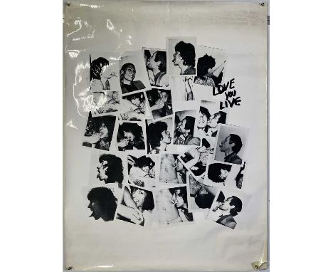 A large rolled vinyl banner by repute printed exclusively for use as a 'tablecloth' during the launch party for 'Love You Liv