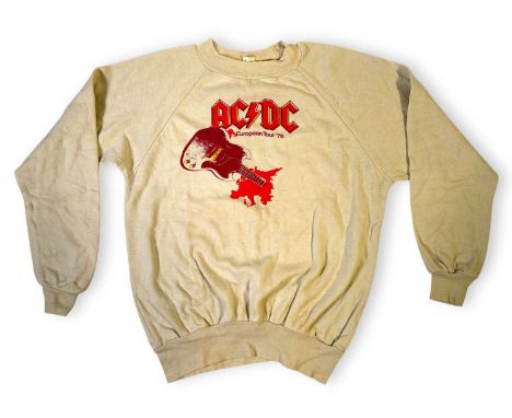 An original Atlantic Records AC/DC 1978 European Tour sweatshirt. Label size L. Good overall condition.