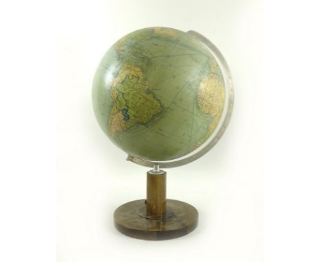 A vintage illuminated desk top terrestrial globe, entitled the Dr Neuse Columbus Globe, retailed by Geographia Ltd, circa 194