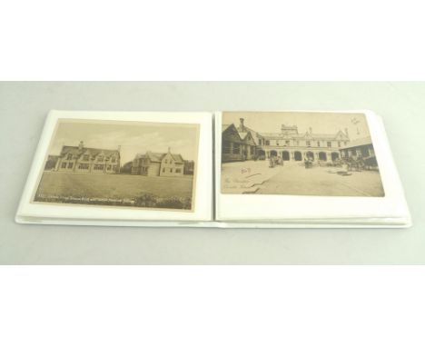 A collection of thirty three photo postcards relating to Oundle School, 1920 - 1930, some from Leayton's Oundle Series, showi