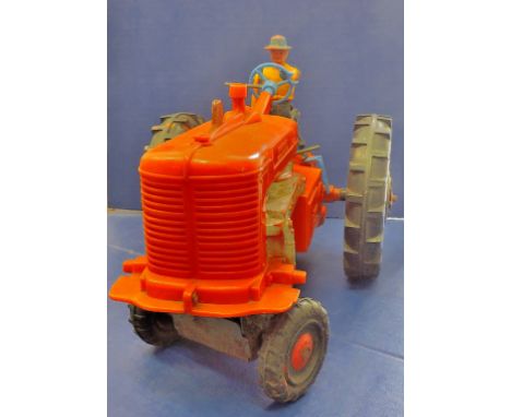 Louis Marx - c1970's Tractor Battery operated with driver. In used condition.