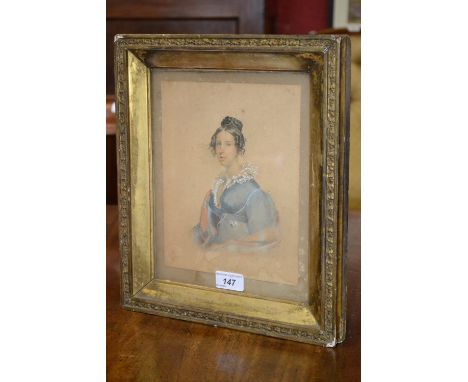 English School (19th century)Portrait of a Young Ladywatercolour, 23cm x 18cm