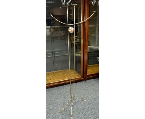 An Arts and Crafts style four light pricket candle stand fashioned in steel bar and copper. 173cm high.