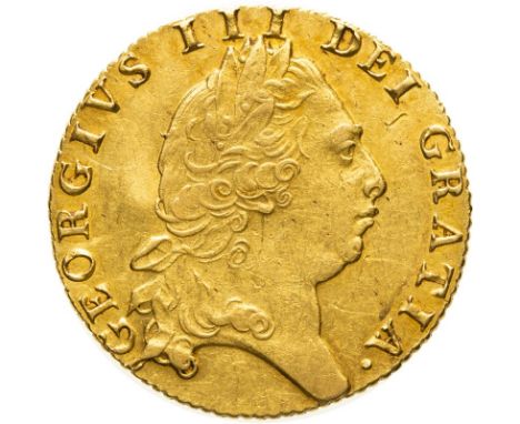 GREAT BRITAIN. George III, 1760-1820. Gold guinea, 1794. London. Fifth laureate bust of George III facing right. Legend reads