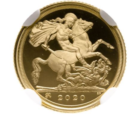 UNITED KINGDOM. Elizabeth II, 1952-2022. Gold 1/4 sovereign, 2020. The Royal Mint. Proof. Fifth crowned portrait of HM Queen 