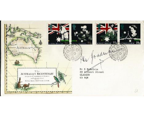 Sir Don Bradman signed 1988 Australian Bicentenary first day cover. Legendary cricketer. Good condition. All signed items com
