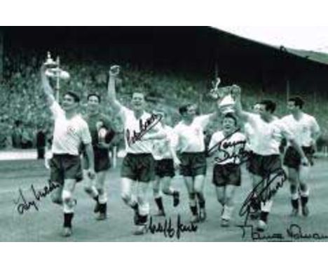Tottenham 1961 Winners Signed By Marchi, Baker, Jones, Dyson, Smith, Norman And Allen 12 X 8 Good condition. All signed items