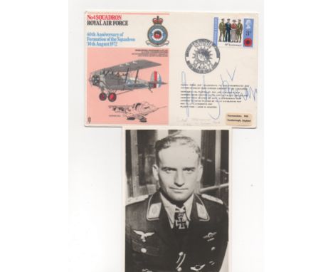 Hans Rossbsach Luftwaffe Series Cover Signed Colonel Hans-Ulrich Rudel. He Was Awarded The Kc With Golden Oak Leaves, Swords,