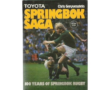 Springbok Saga Book 100 years of Springbok Rugby, published by Don Nelson, third edition, 1989. Large hardback book, 334 page