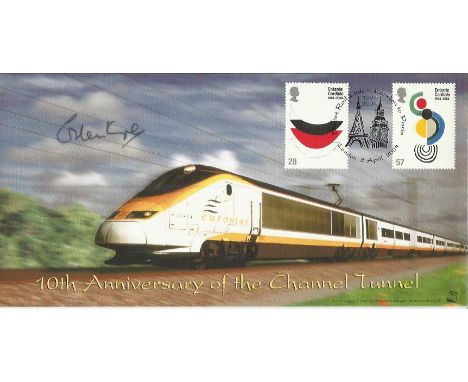  Gordon Kaye signed 10th Anniversary of the Channel Tunnel Bradbury first day cover. Good condition. All signed items come wi