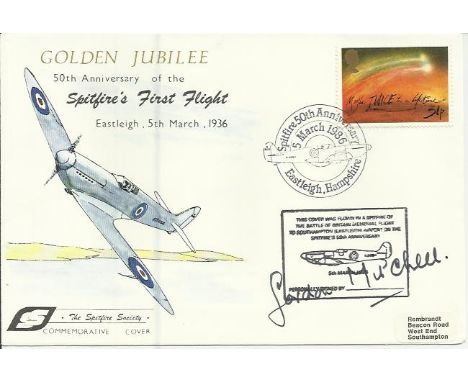  Dr Gordon Mitchell signed 50th anniv of the Spitfires first flight cover Good condition. All signed items come with Certific