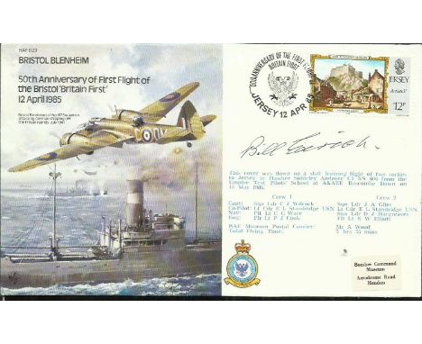  Bill Edrich signed Bristol Blenheim 50th anniv of first flight of the Bristol Britain first Good condition. All signed items