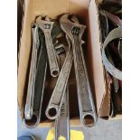 (6) Adjustable Wrenches, Sizes 8" to 12"
