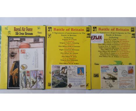 MILITARY, The RAF, signed commemorative covers by Sir Ivor Broom with 7.25 x 9 photo laid down to black card; participants in