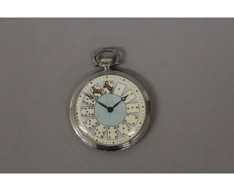 A GENTLEMAN’S POCKET WATCH, the face as a suit of playing cards. 