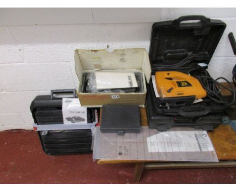 Jigsaw, heat gun, angle grinder & tile cutter