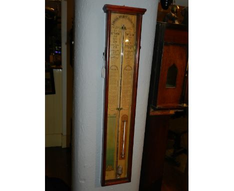A late 19th/early 20th century Admiral Fitroy oak cased barometer. H.94.5cm 