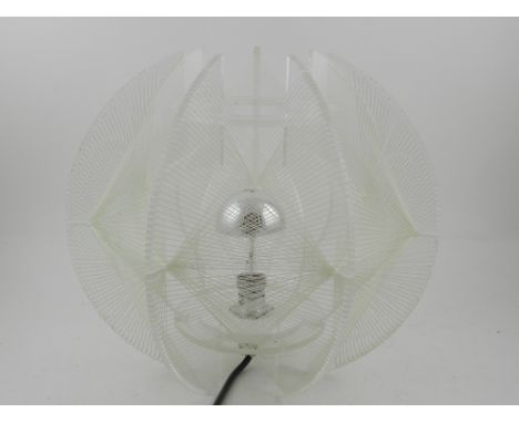 An unusual modernist perspex and nylon table lamp. H.28cm