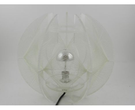 An unusual modernist perspex and nylon table lamp. H.28cm