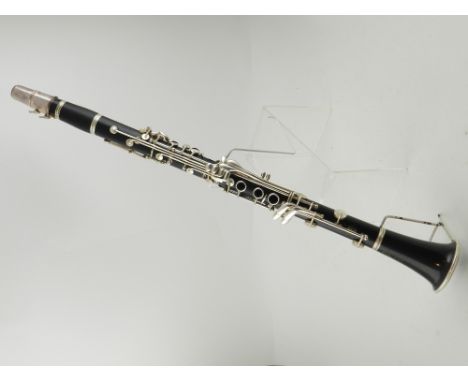Henri Selmer, Paris. A white metal mounted clarinet series 10S, cased.