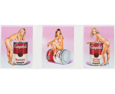 Mel Ramos (Sacramento/Kalifornien 1935 - Oakland 2018). Campbell's Soup Blondes. Drei Farboffsets. Je 30 x 22,5 cm. Alle r. u