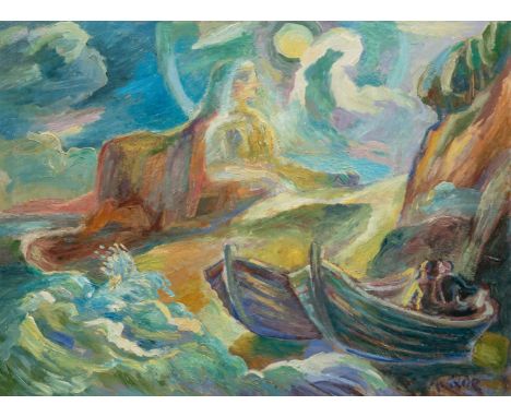 Alexander Kolde (Neuhaldensleben 1886 - Flensburg 1963). Der Zipfelberg. Öl/Karton. 60 x 80 cm. R. u. sign. Kolde, auf dem Rü