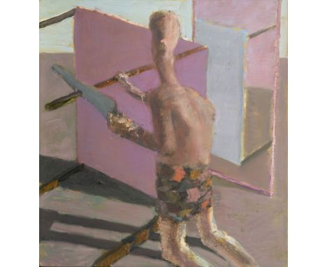 Ulf Puder (Leipzig 1958). Säger. 1991. Öl/Lw. 92,5 x 86,5 cm. R. u. monogr. und dat. UP 91, verso betitelt.   - Maler der Neu