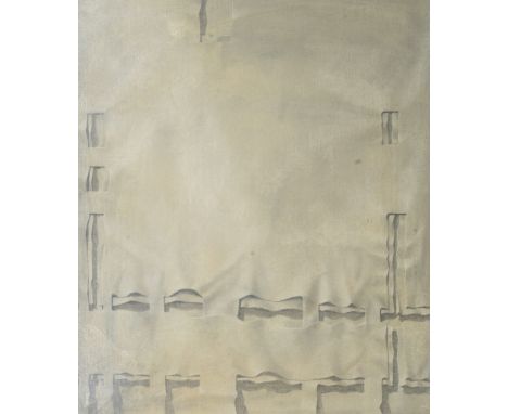 Hartmut Mohr (Barmstedt 1949 - Elmshorn 2024). O. T. 1987 I. 1987. Öl und Bleistift/Lw./Hartfaser. 100,5 x 85,5 cm. R. u. sig