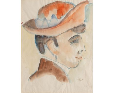 Georg Tappert (Berlin 1880 - Berlin 1957). Ein Südländer. Aquarell. 31,5 x 24,5 cm. R. u. sign. Tappert, unter Passepartout u