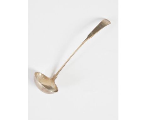 A rare Scottish Provincial silver toddy ladle, probably William Jamieson of Aberdeen, fiddle pattern engraved with the Crest 