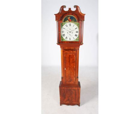 A 19th century mahogany longcase clock, ALEXR. LOW, ERROL, the enamelled dial with Roman numerals, subsidiary seconds and dat