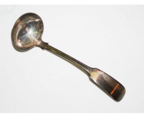 A rare early 19th century Scottish Provincial silver toddy ladle, John Sellar, Wick, fiddle pattern, with well struck marks J