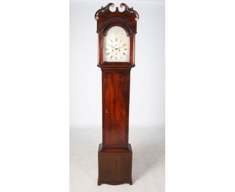 A George III mahogany longcase clock Alexander Ferguson, Cupar, Fife, the silvered dial with Arabic and Roman numerals, with 