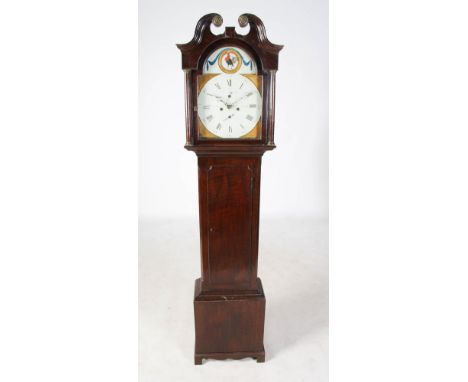 A 19th century mahogany longcase clock, JAS. ROBERTSON, POMARIUM, Perth, the enamelled dial with Arabic and Roman numerals wi