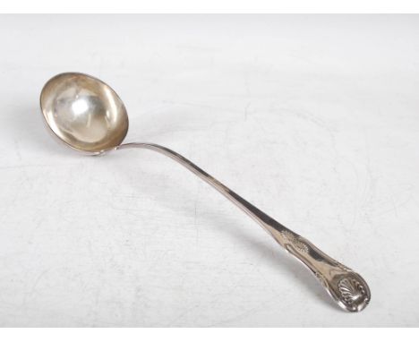 A Victorian silver soup ladle, Glasgow, 1837, makers mark of D. McCallum, Kings pattern, with engraved initial 'H', 9.3 troy 