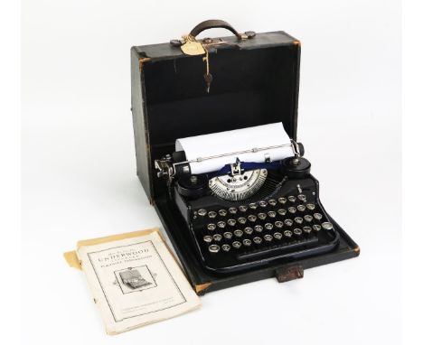 An Underwood 'Standard' potable typewriter, contained in a fitted case with instruction manual. 