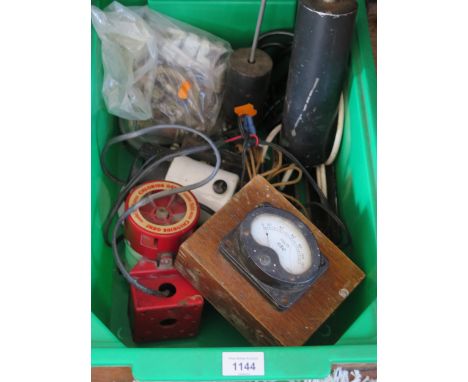 Two master clock pendulums, a GEC voltmeter, master movement and slave movement, together with two electric sirens. 