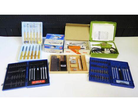 Selection of Tools to include pfiel (Swiss made) set of 12 Chisels &amp; Gouges, Expo Drill Kit, Burgess Hobbyist Power Tool,