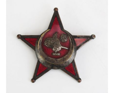 A Turkish / German Award WWI Gallipoli Star or the Eisernes Halbmond (Iron Halfmoon). Turkish equivalent to the Iron Cross. G