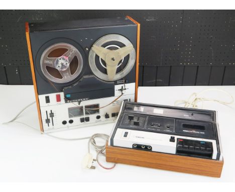 A Tandberg Cross-Field Series 3500X reel to reel tape recorder, together with a Ferguson stereo cassette deck. 