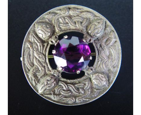 A Scottish Silver Brooch of typical Celtic decoration, 421mm diam., Glasgow 1962?, Robert Allison, 17.23g 