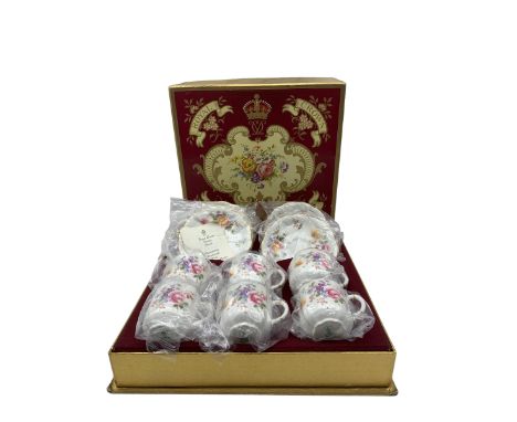 Royal Crown Derby 'Derby Posies' set of six teacups and saucers, in original box