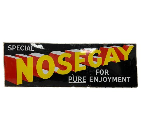 Vintage enamel advertisement for Nosegay Tobacco 62cm x 183cm