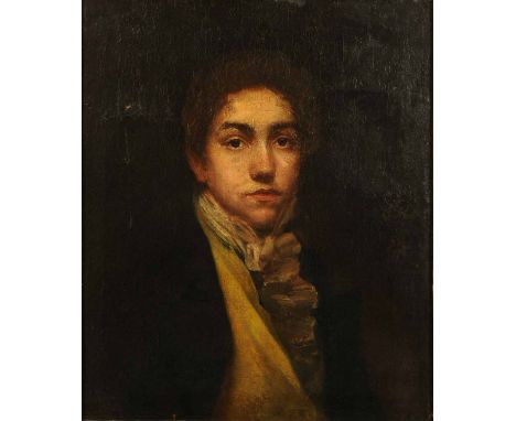 French School (late 18th/early 19th century), oil on canvas, portrait of a young man.  22 ins x 18 ins, framed (see illustrat
